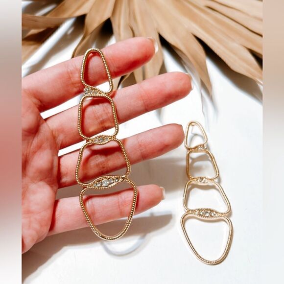 geo dangle earrings H158 - Picture 4 of 4